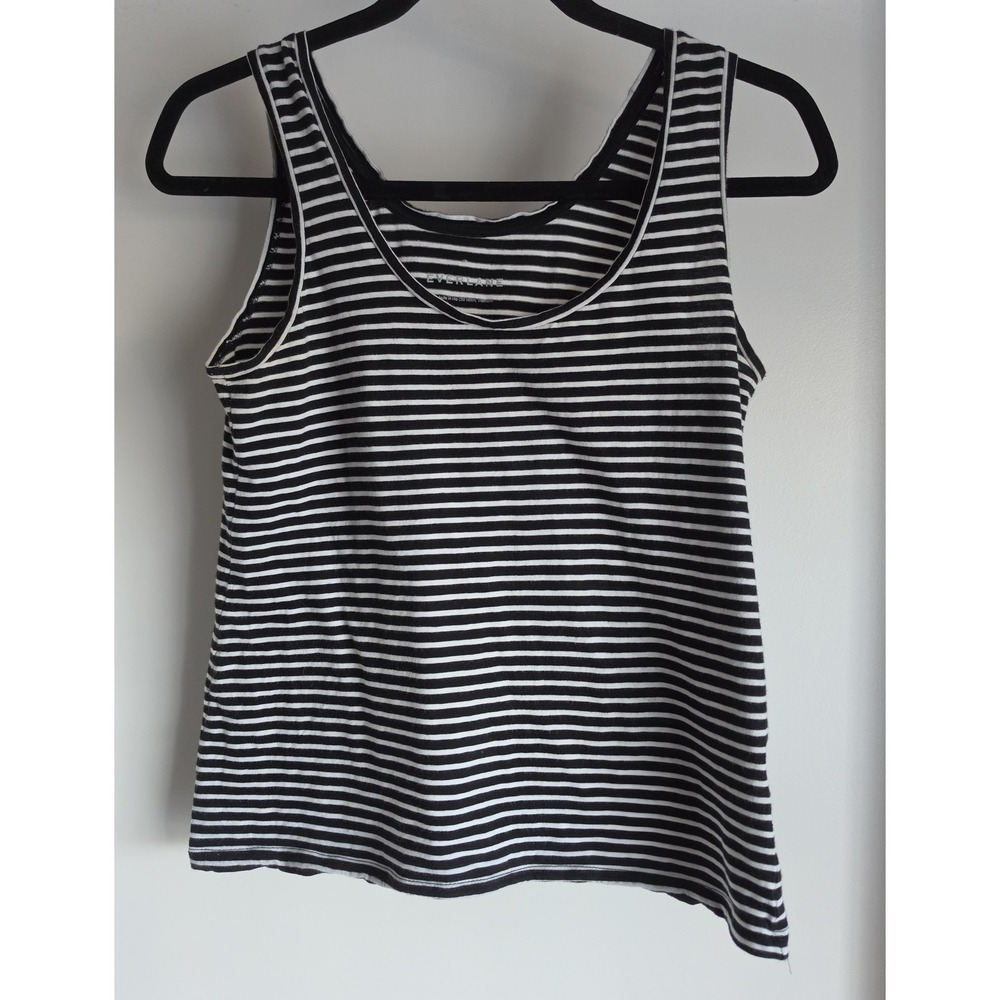 Everlane Tank Top XS Striped Black White Sleeveless Cotton Casual Camisole